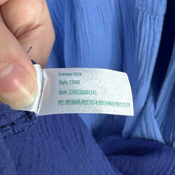 MARINE LAYER Corinne Sleeveless Double Cotton Maxi Dress Navy Dip Dye Small 2024 - Picture 10 of 10